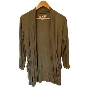 Olive green light jersey cardigan